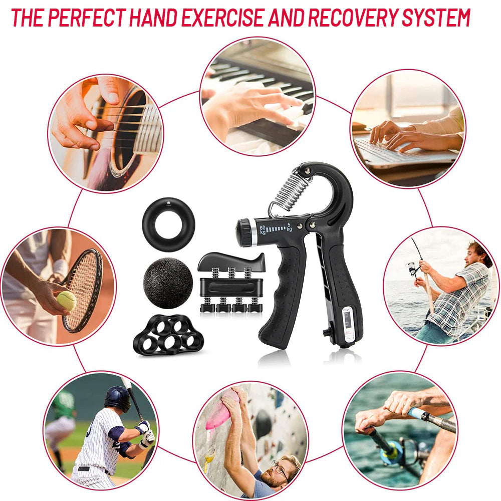 5-60Kg Adjustable Heavy Hand Gripper Fitness Hand Exerciser Grip Wrist Training Finger Gripper Hand Strengthener for Patient